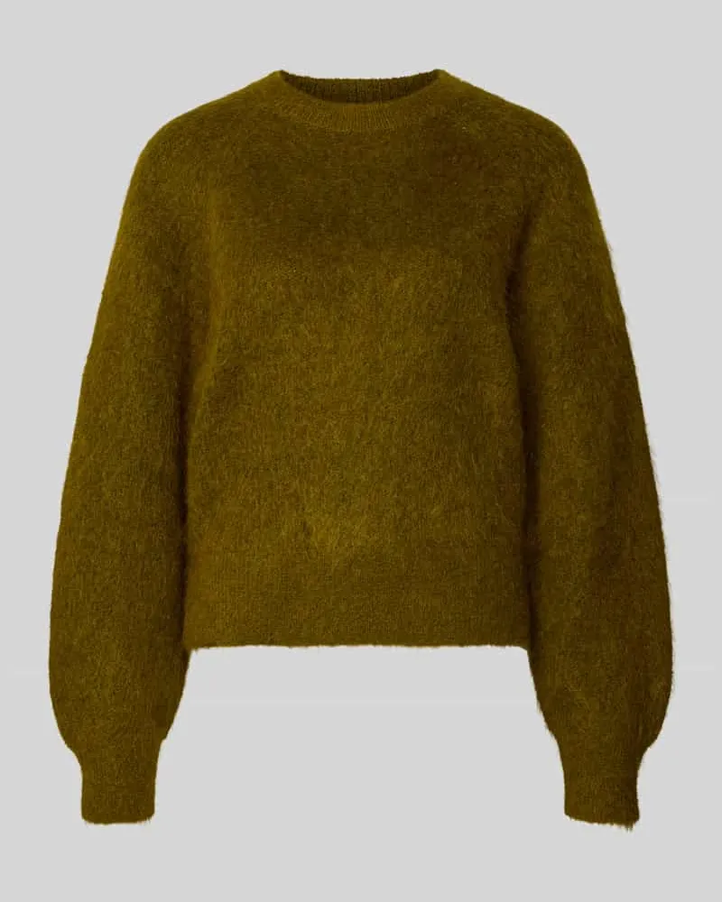 Selected Pullover aus Mohair mit überschnittenen Schultern Oliv