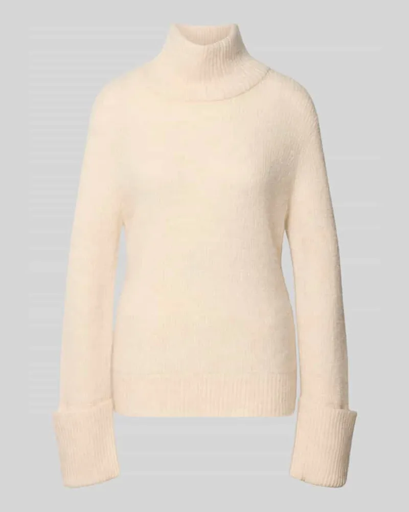 Selected Regular Fit Rollkragenpullover aus Woll-Alpaka-Mix Modell 'SIA Offwhite