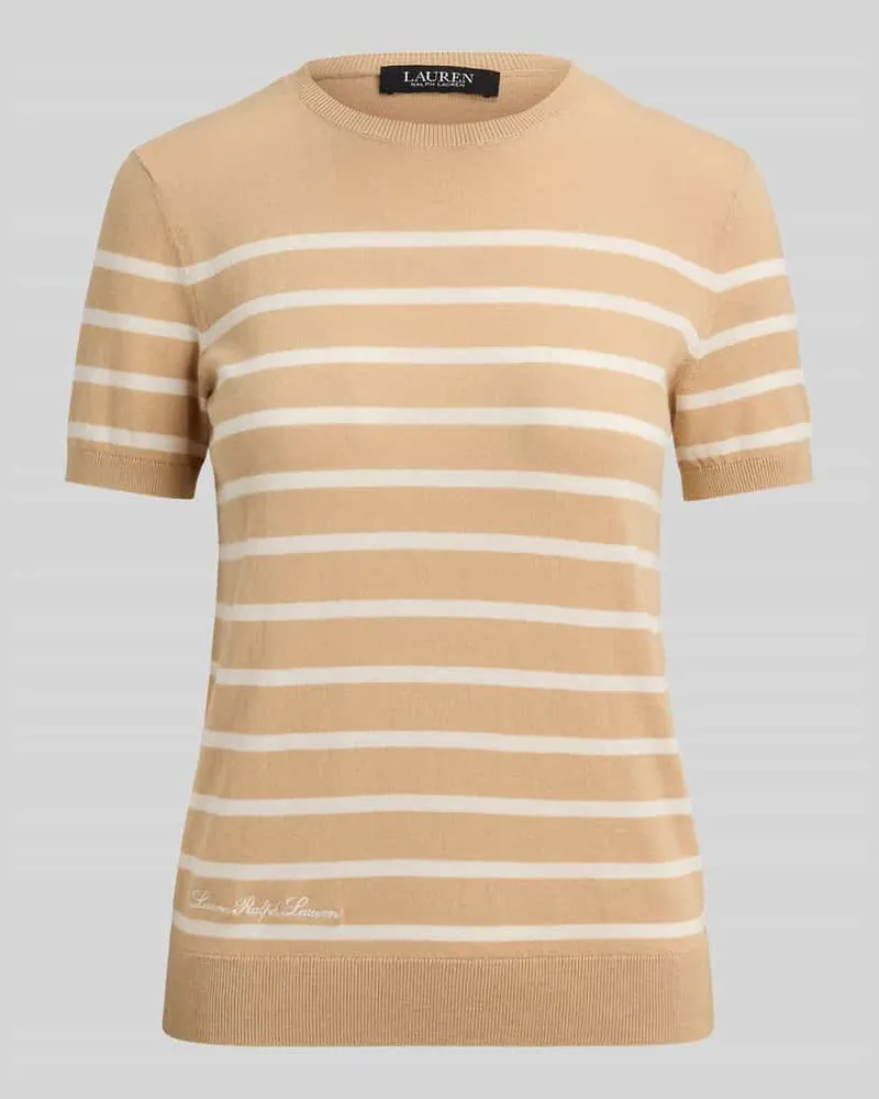 Ralph Lauren Regular Fit Pullover aus Baumwoll-Mix mit kurzen Ärmeln Apricot