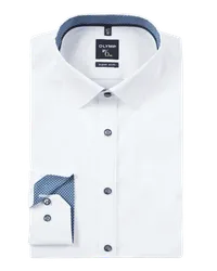 Olymp Super Slim Fit Businesshemd aus Twill Weiss