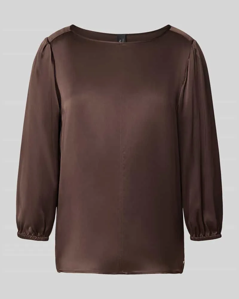 Marc Cain Loose Fit Langarmbluse aus reiner Seide Modell 'ADDITIONS Mittelbraun