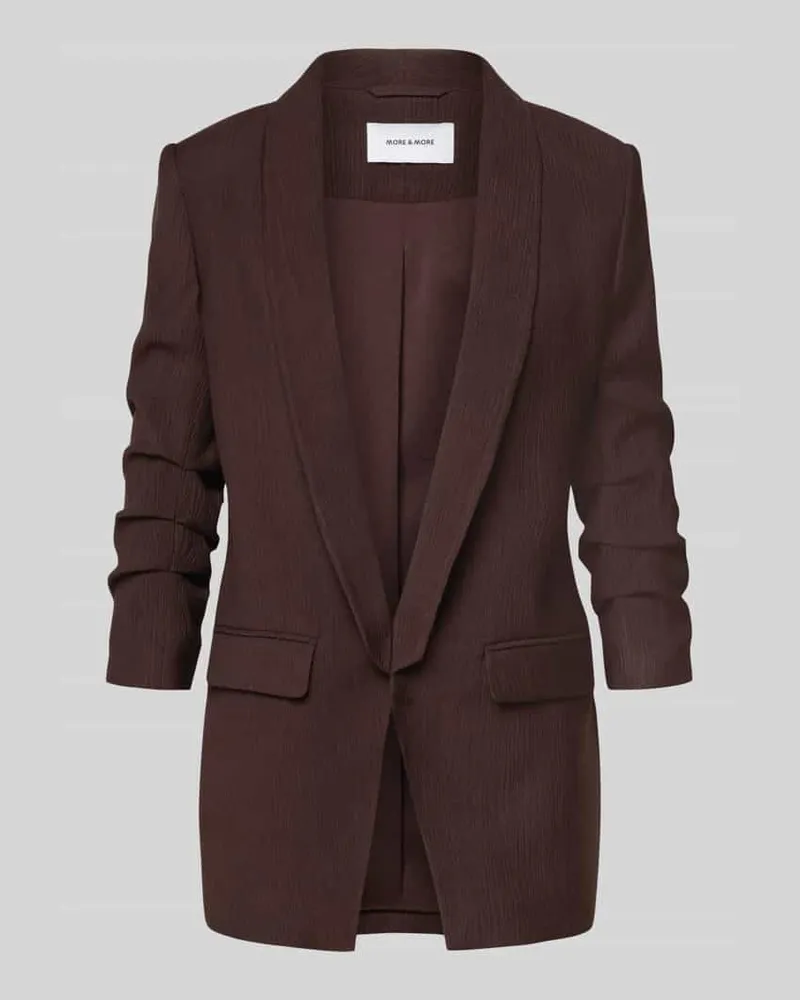 More & More Regular Fit Blazer in Crinkle-Optik Dunkelbraun