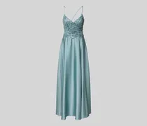 Abendkleid mit Perlen und V-Ausschnitt