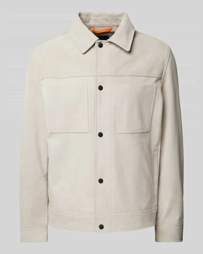 HUGO BOSS Jacke in Leder-Optik Modell 'Jomare Sand