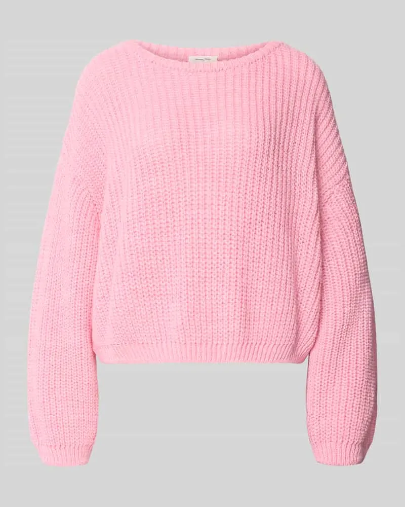 American Vintage Oversized Strickpullover aus Leinen-Mix Rosa