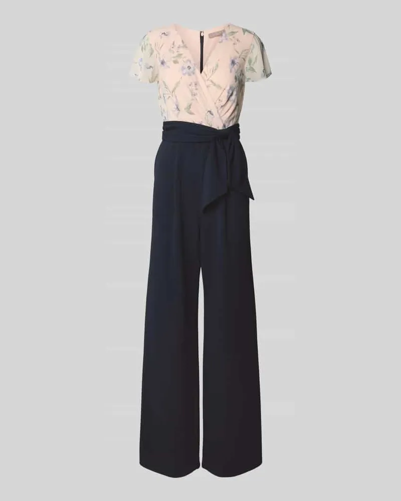 Christian Berg Jumpsuit mit V-Ausschnitt Marine
