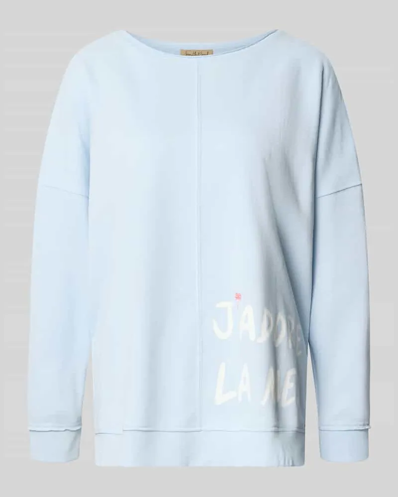 Smith & Soul Oversized Sweatshirt mit Statement-Print und Rollsaum Bleu