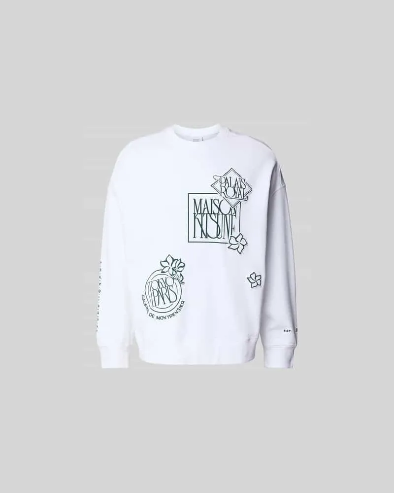 Kitsuné Oversized Sweatshirt aus Baumwoll-Mix Weiss