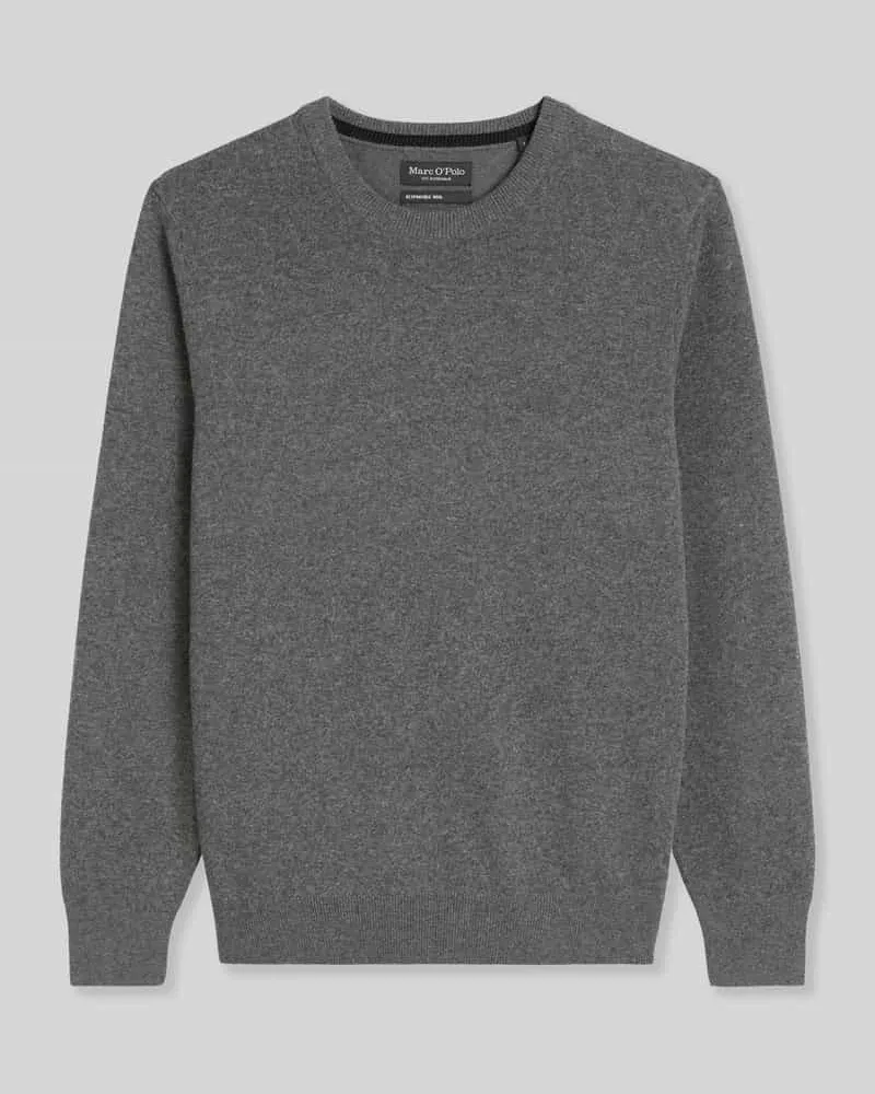Marc O'Polo Pullover mit Logo-Stitching Crewneck Anthrazit
