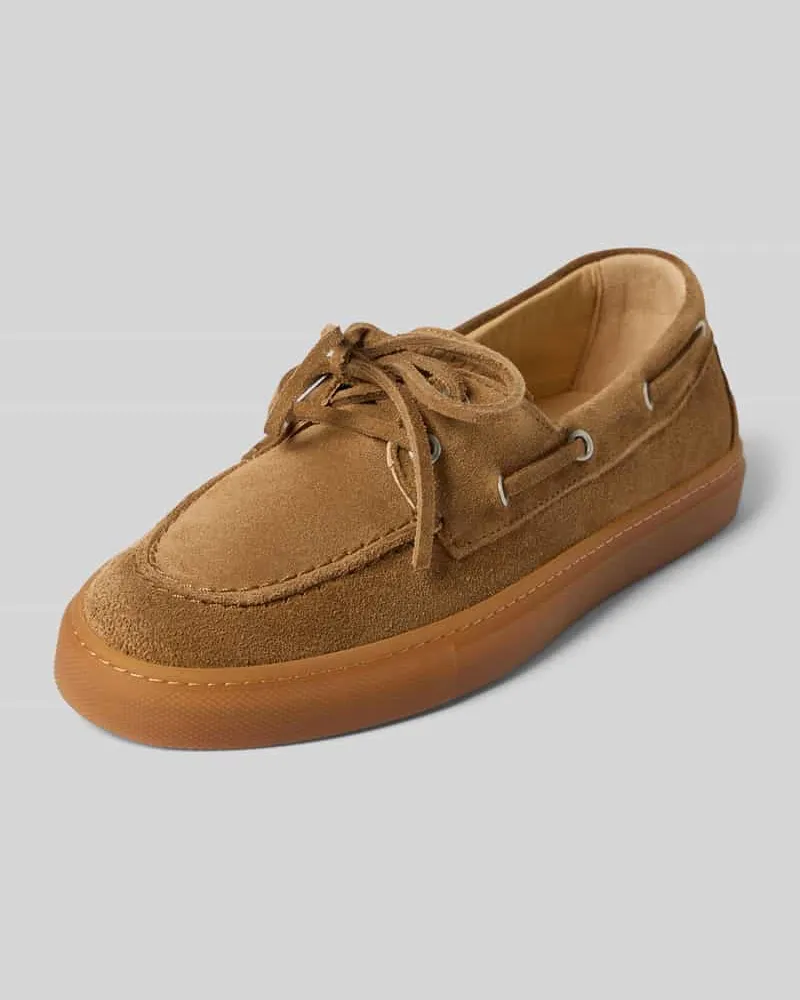 Copenhagen Slipper mit Schnürverschluss Modell 'Suede Mittelbraun