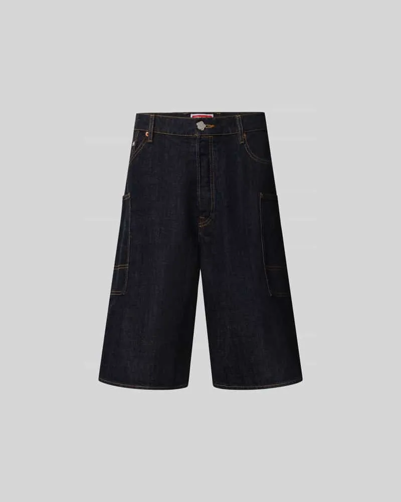 Kenzo Straight Fit Shorts in Denim-Optik Dunkelblau