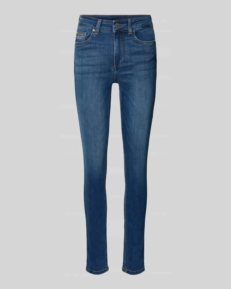 Liu Jo Skinny Fit Jeans mit Ziersteinbesatz Modell 'DIVINE Blau