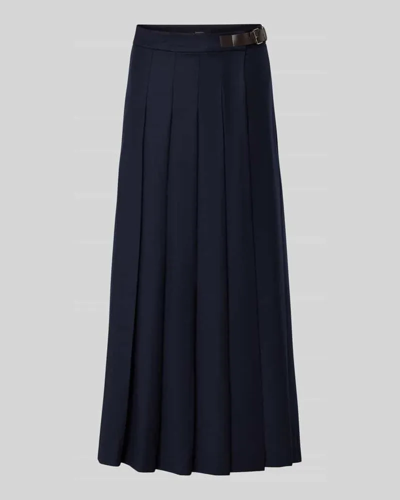 Max Mara Ausgestellter Wickelrock aus Schurwoll-Mix Modell 'FASTOSO Marine