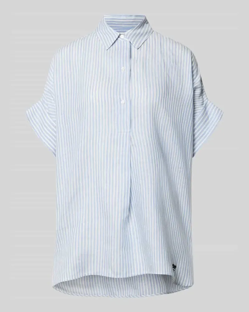 Max Mara Oversized Leinenbluse mit kurzem Arm Modell 'VERVE Hellblau