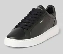 Ledersneaker mit Label-Print