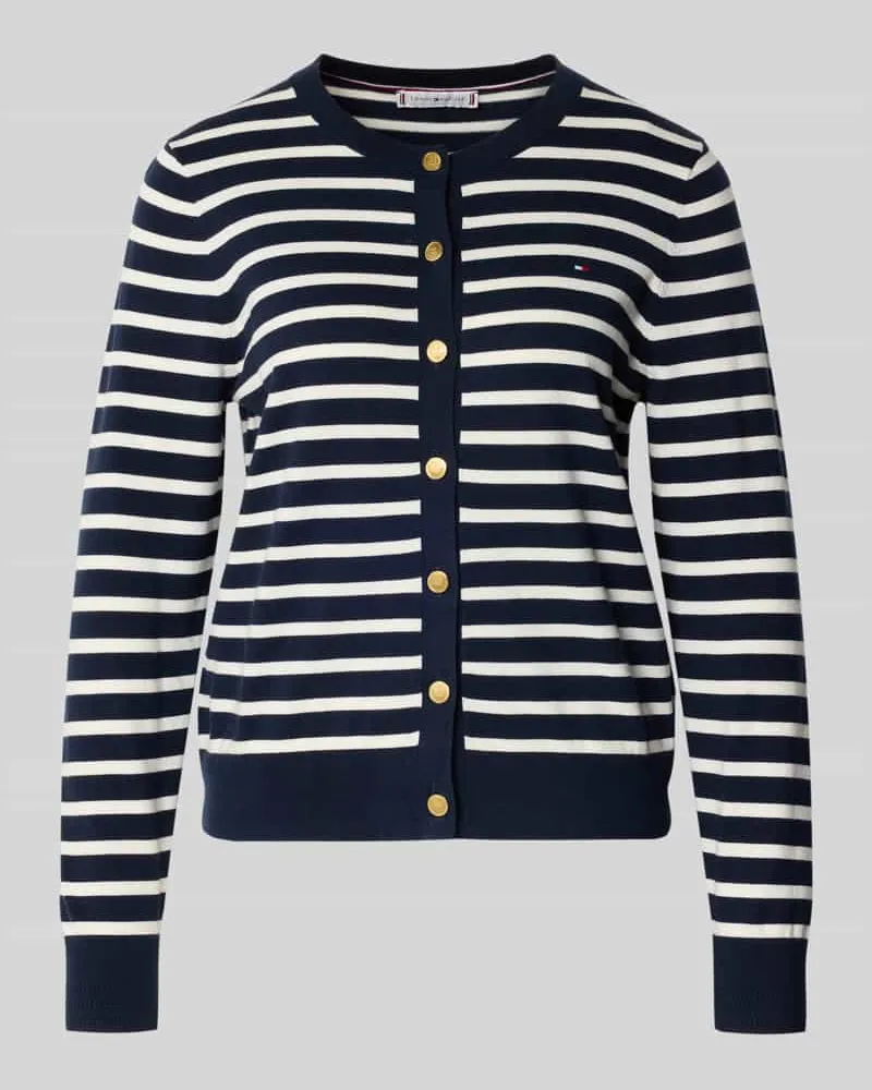 Tommy Hilfiger Regular Fit Strickjacke aus Baumwoll-Mix Marine