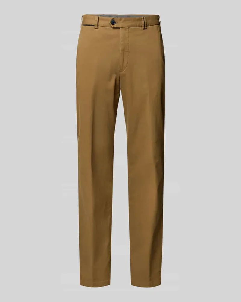 Hiltl Regular Fit Stoffhose mit Bügelfalten Modell 'Peaker Beige