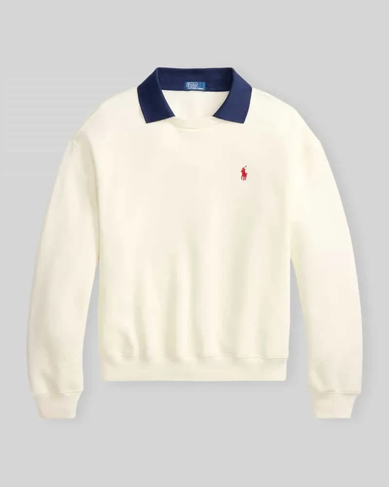 Ralph Lauren Loose Fit Sweatshirt aus Baumwoll-Mix Offwhite