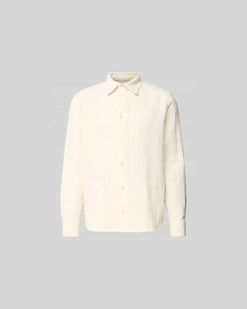 Won Hundred Freizeithemd mit Strukturmuster Beige