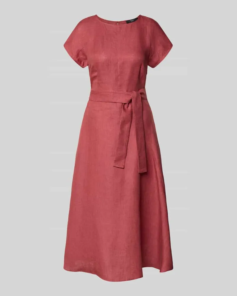 Max Mara Tailliertes Freizeitkleid aus reinem Leinen Modell 'ESORDIO Dunkelrot