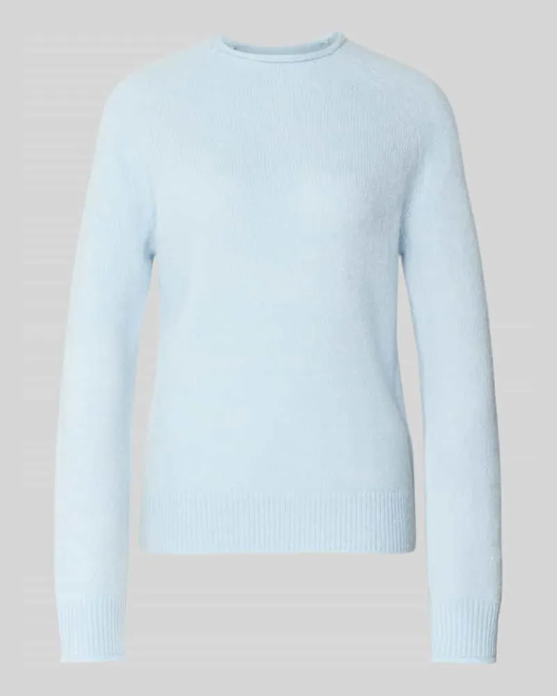 HUGO BOSS Regular Fit Strickpullover aus Woll-Mix mit Alpaka Modell 'C_FESPERANASY Hellblau