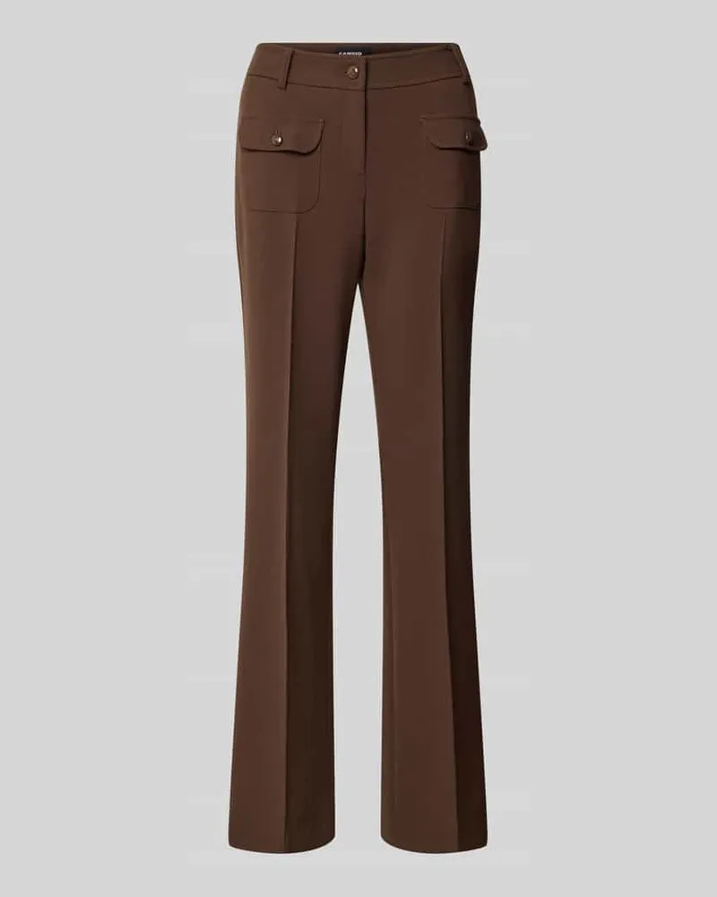 Cambio High Waist Hose mit Pattentaschen Dunkelbraun