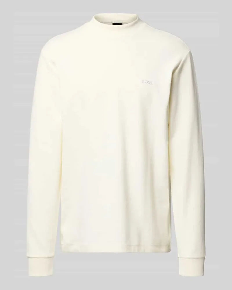 HUGO BOSS Regular Fit Langarmshirt aus reiner Baumwolle Modell 'EXPLORER Weiss