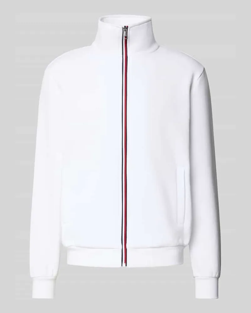 Tommy Hilfiger Regular Fit Sweatjacke aus Baumwoll-Mix Weiss
