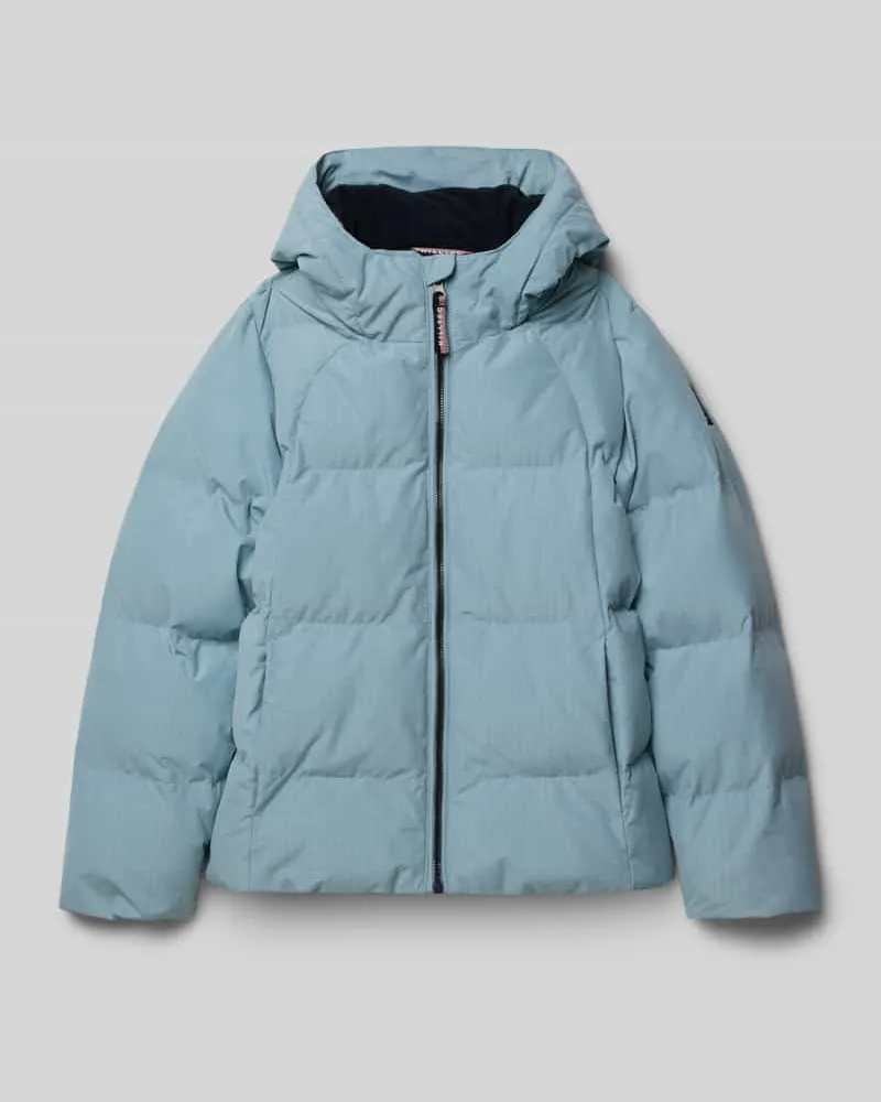Killtec Regular Fit Steppjacke in Daunen-Optik mit Logo-Patch Bleu