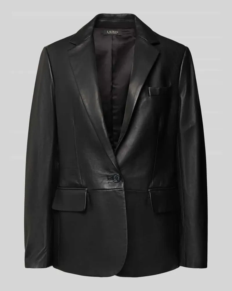 Ralph Lauren Slim Fit Blazer aus Lammleder Modell 'BONARO Black