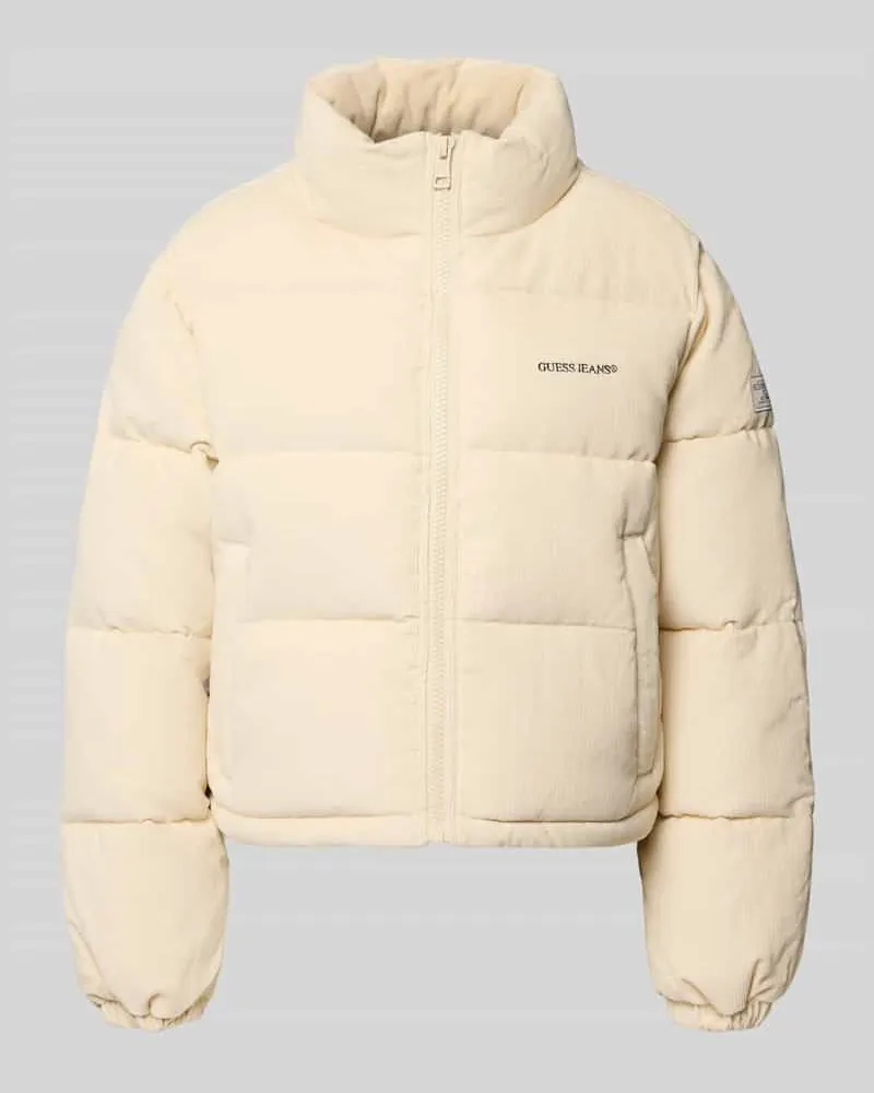 Guess Steppjacke aus Cord mit Stehkragen und Eingrifftaschen Ecru