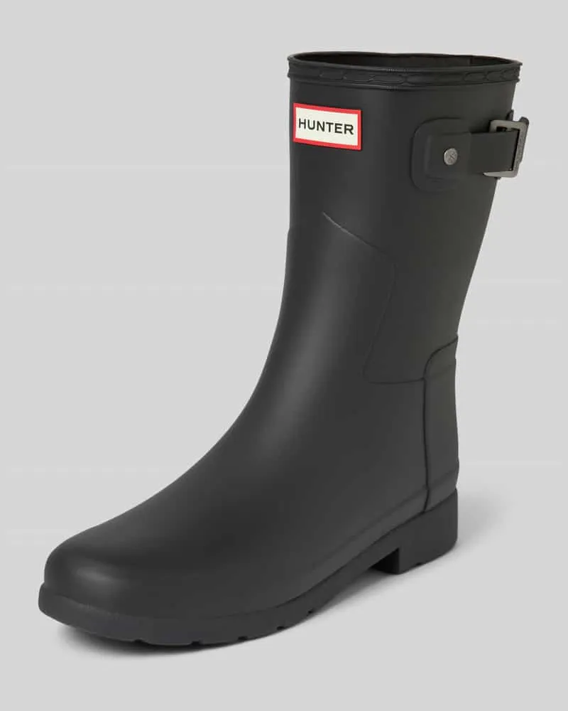 Hunter Gummistiefel mit Label-Badge Black