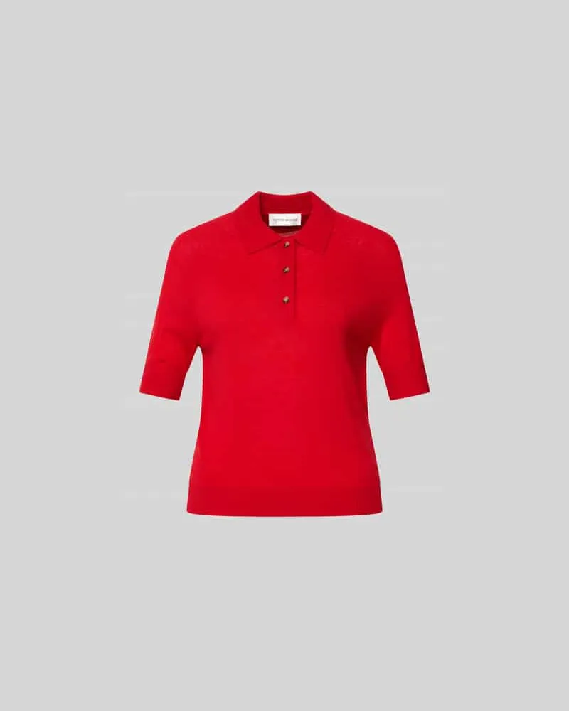 Victoria Beckham Poloshirt aus reiner Wolle Rot