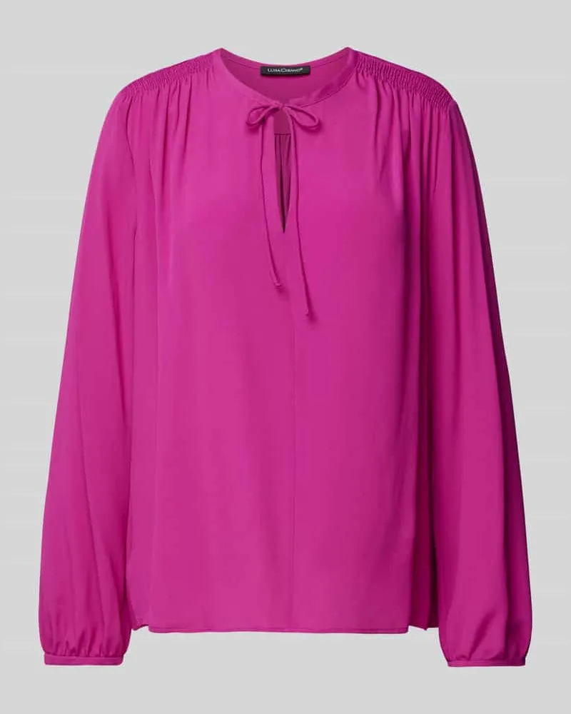 Luisa Cerano Blusenshirt mit Schlüsselloch-Ausschnitt Pink