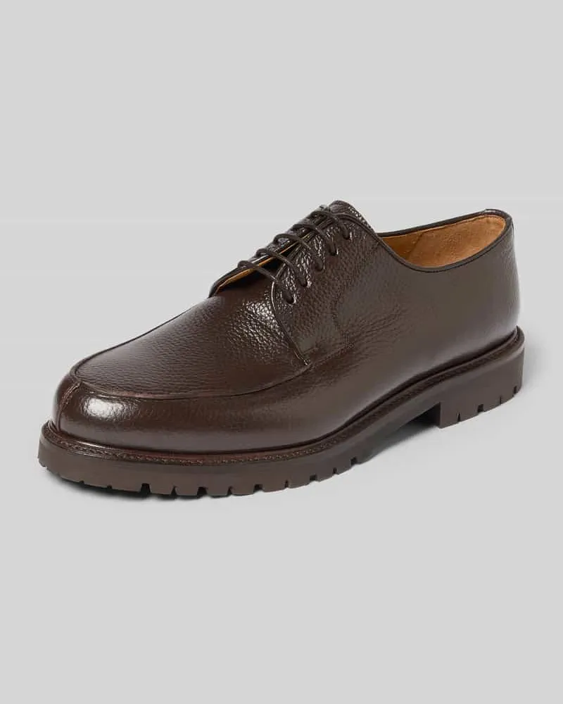 Henry Stevens Halbschuhe mit Strukturmuster Modell 'Haywood Dunkelbraun