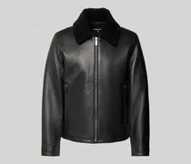 Regular Fit Lederjacke mit Lammfell-Kragen Modell 'MONTY