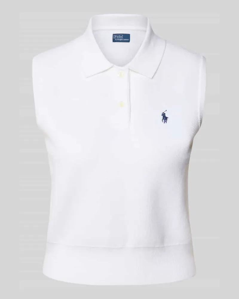 Ralph Lauren Pullunder mit Polokragen Weiss