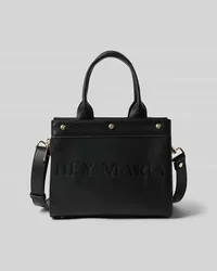 Hey Marly Lederhandtasche mit Label-Schriftzug Black