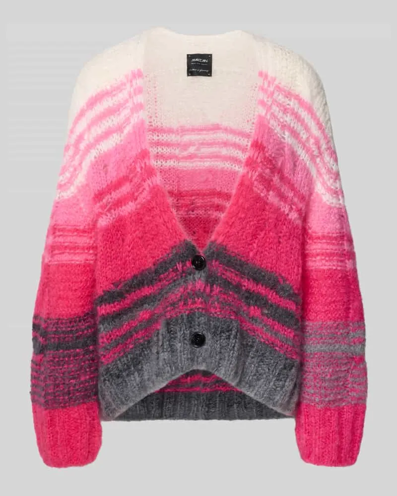 Marc Cain Oversized Strickjacke mit Knopfverschluss Pink