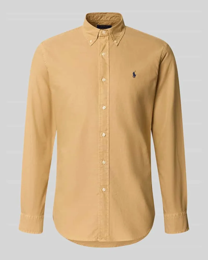 Ralph Lauren Custom Fit Freizeithemd aus reiner Baumwolle Camel