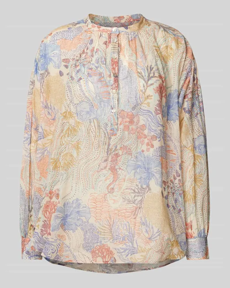 0039 Italy Blusenshirt mit Rundhalsausschnitt Modell 'ANNIKA Beige