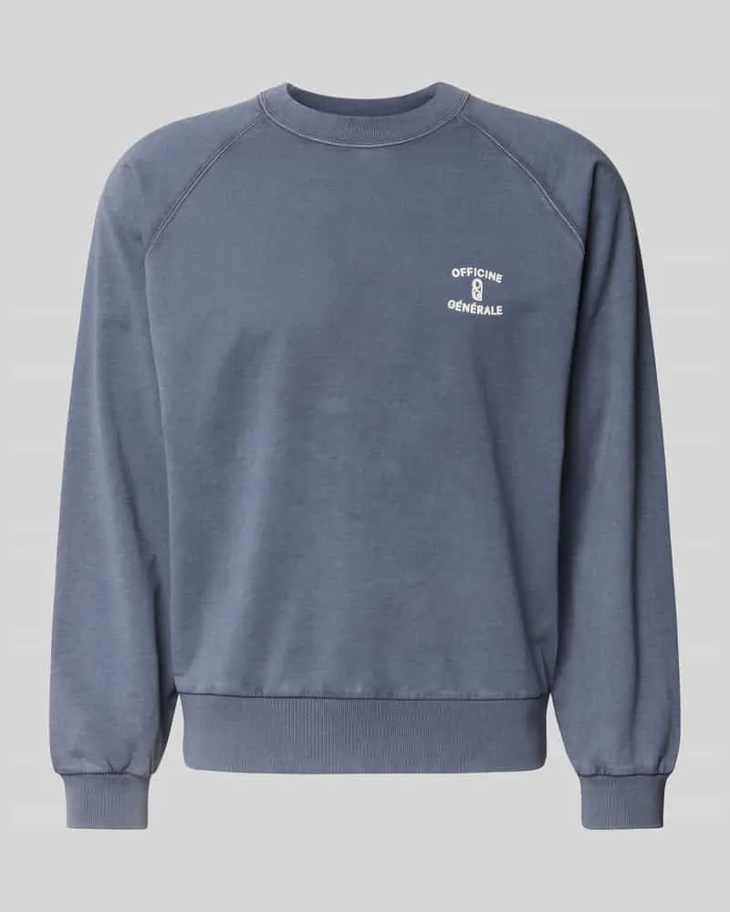Officine Generale Sweatshirt aus reiner Baumwolle Rauchblau