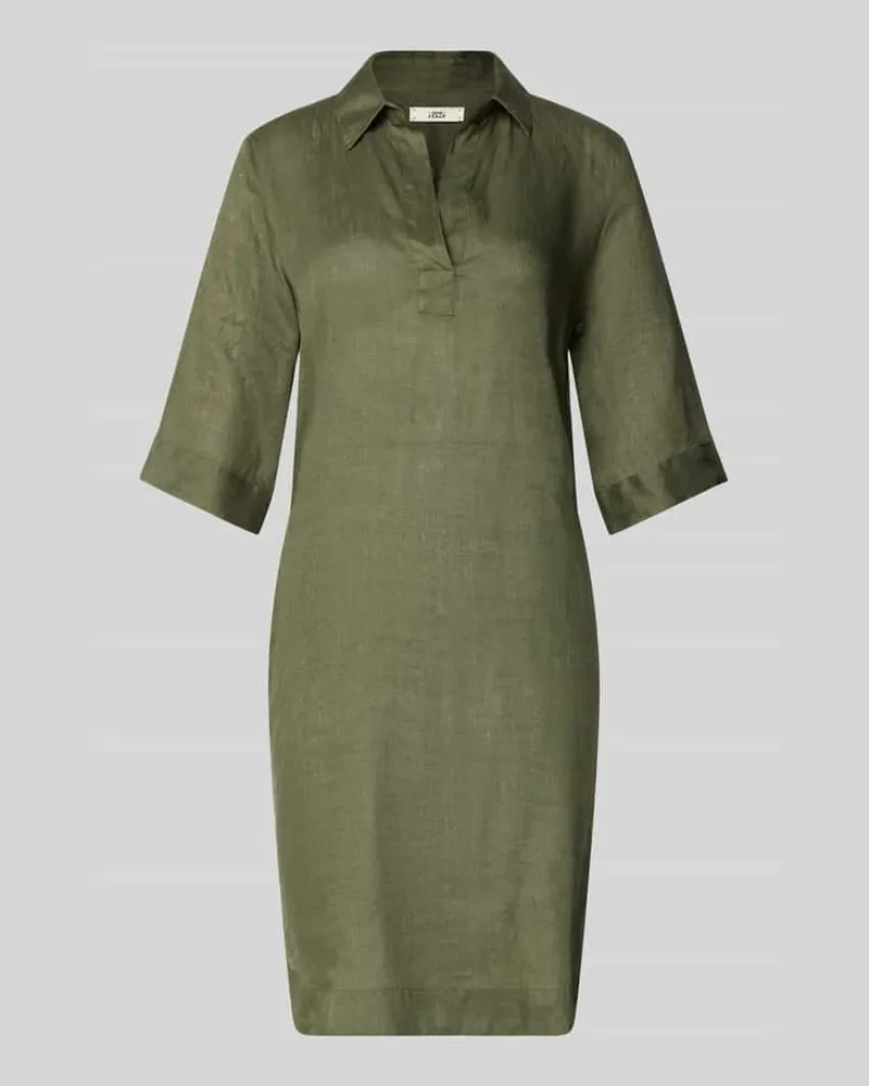 0039 Italy Knielanges Leinenkleid Modell 'DERRY Khaki
