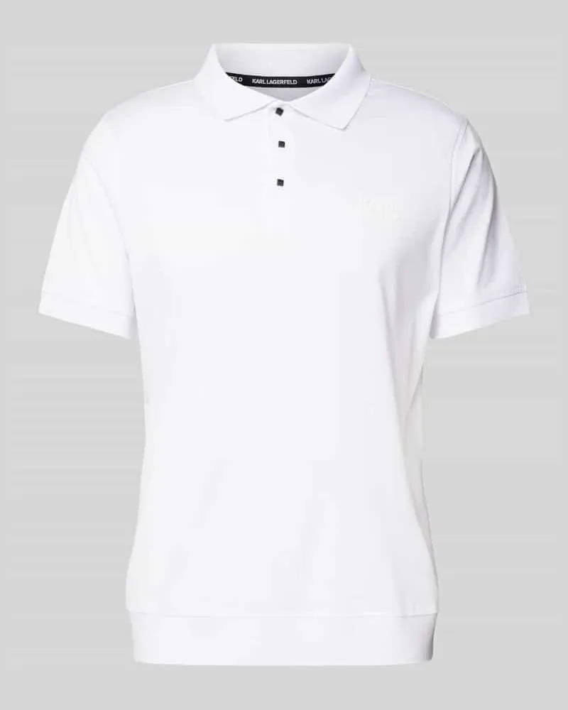 Karl Lagerfeld Poloshirt mit Logo-Print Weiss