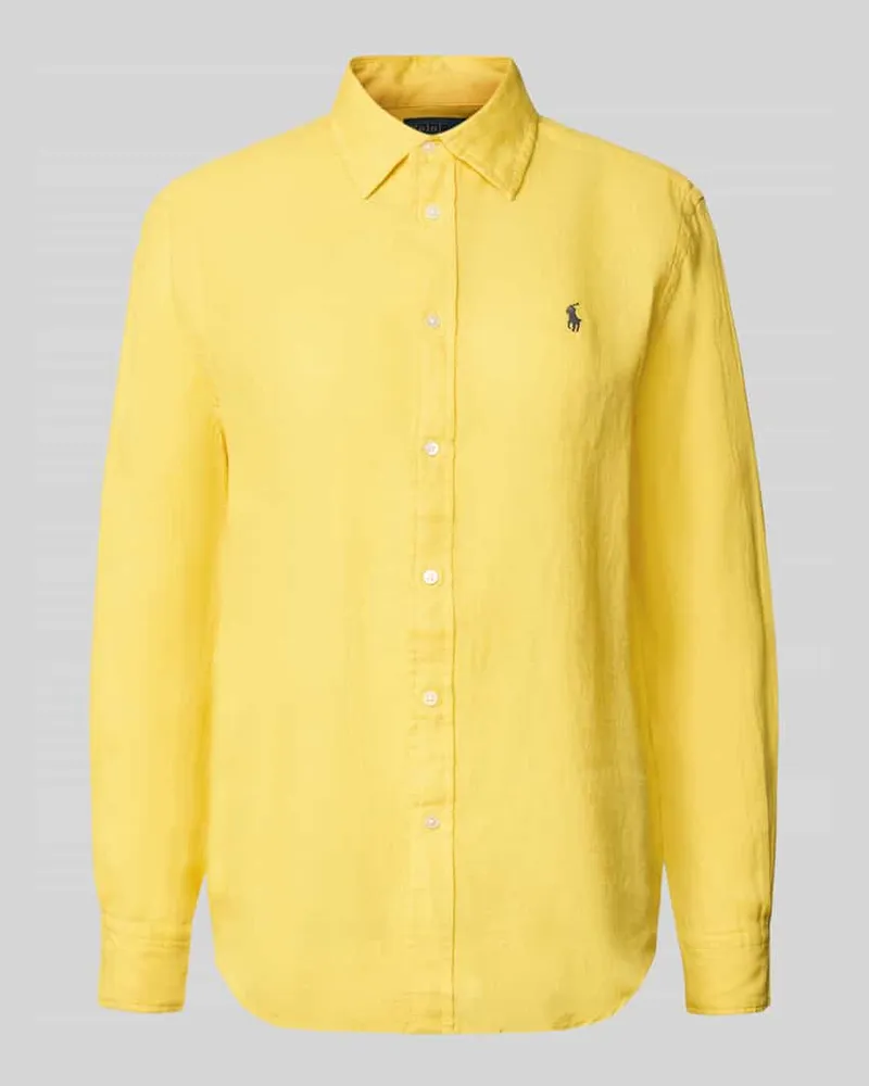 Ralph Lauren Hemdbluse aus reinem Leinen Gelb