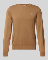 Lacoste Strickpullover mit Logo-Patch Beige