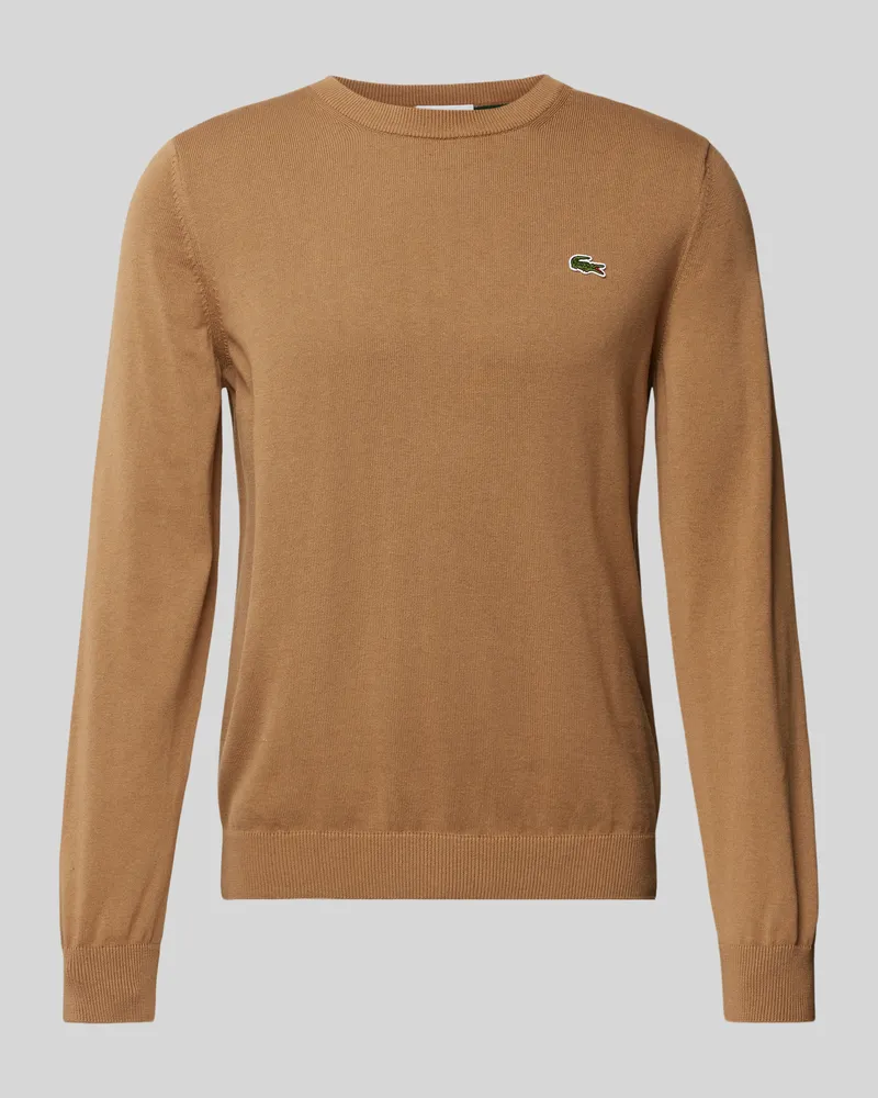 Lacoste Strickpullover mit Logo-Patch Beige