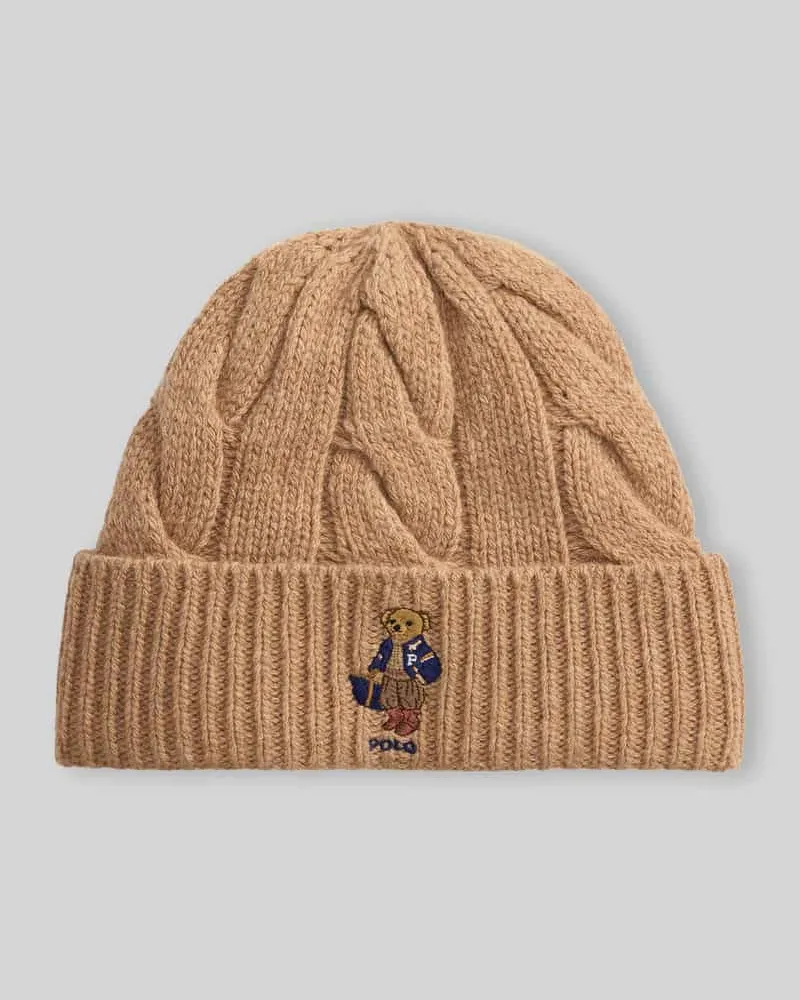 Ralph Lauren Strickmütze aus Woll-Mix Modell 'F26 BR BEANI Camel