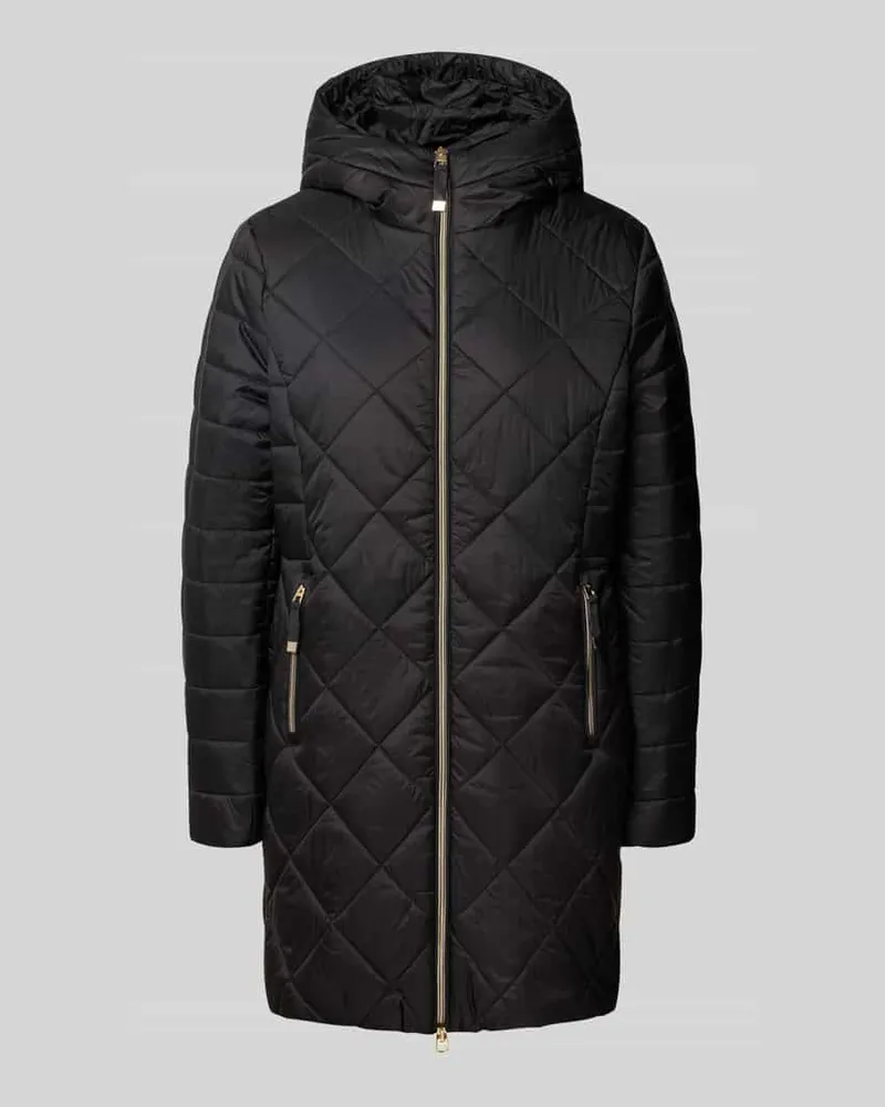 Christian Berg Steppmantel mit Kapuze Black
