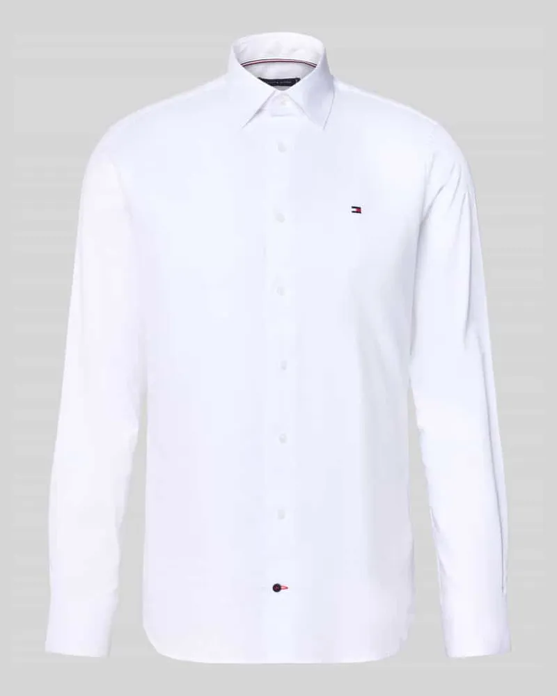 Tommy Hilfiger Regular Fit Businesshemd aus reiner Baumwolle Weiss